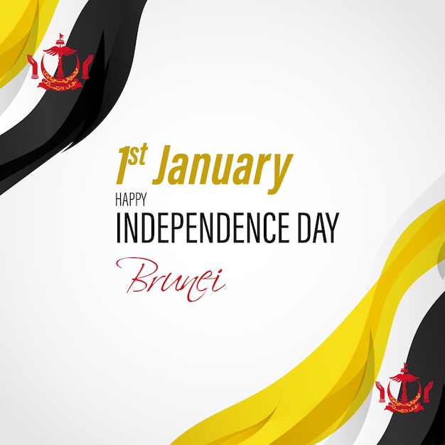 Vector illustration of happy independence day Brunei