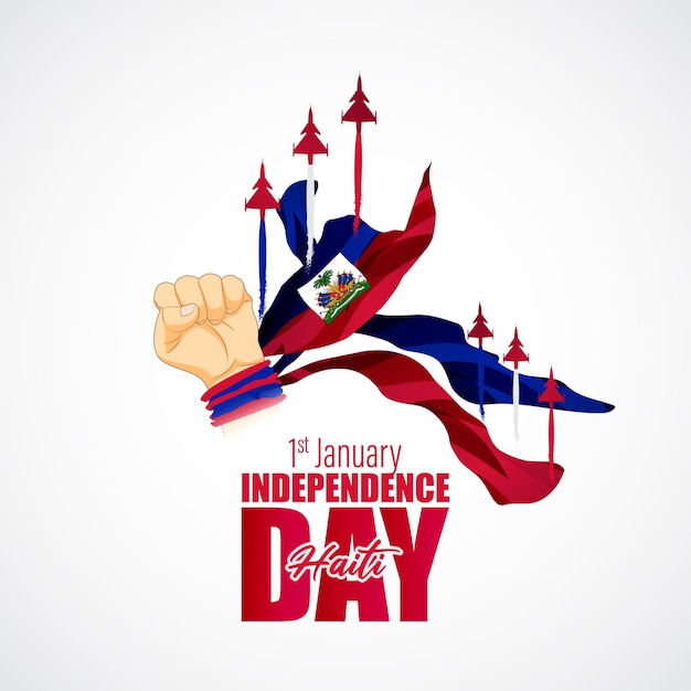 Vector illustration of happy independence day Haiti