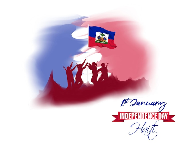 Vector vector illustration of happy independence day haiti