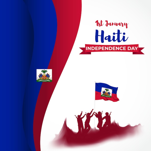 Vector illustration of happy independence day Haiti