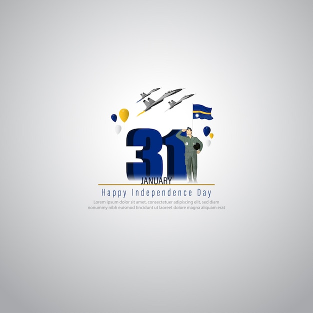 Vector illustration of happy independence day Nauru