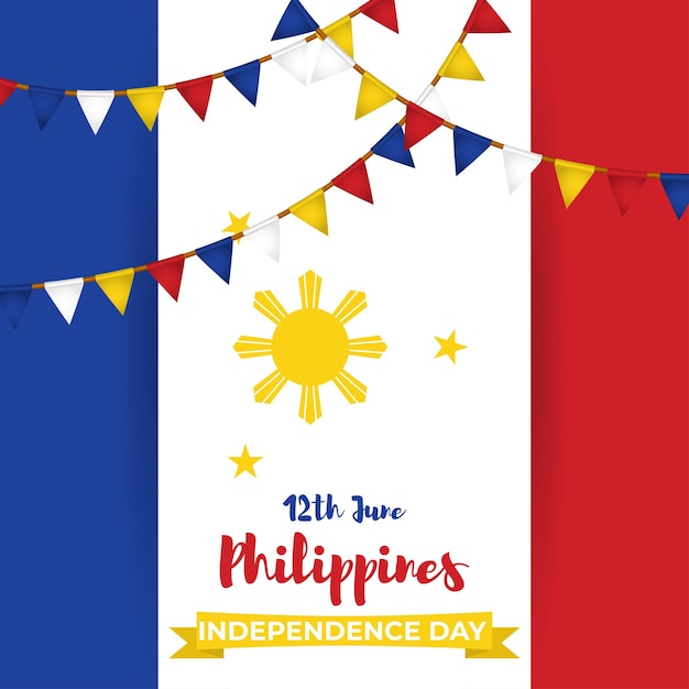 Vector illustration for happy independence day Philippines