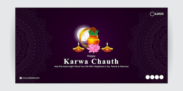 Vector vector illustration of happy karva chauth social media feed template