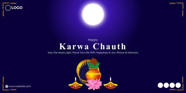 Vector vector illustration of happy karva chauth social media feed template