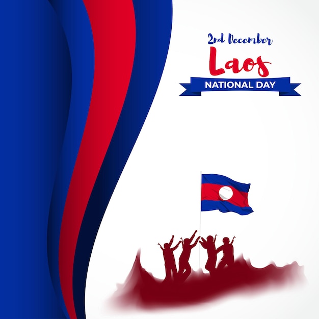 Vector illustration of Happy Laos National Day