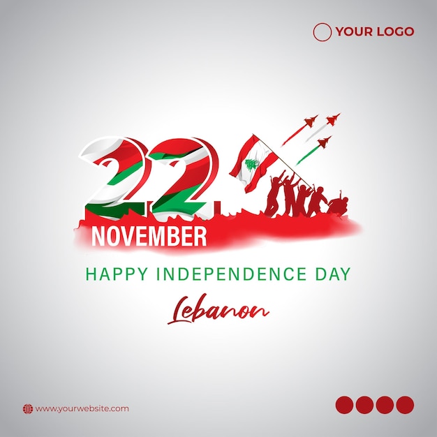 Vector illustration of happy Lebanon Independence day banner