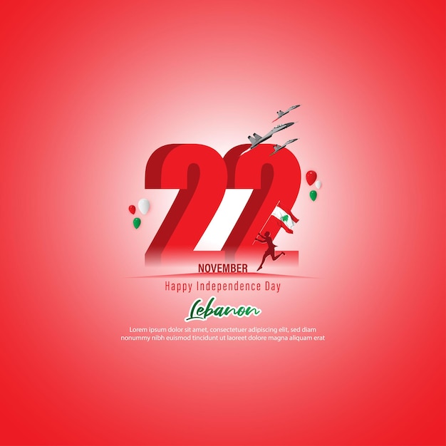 Vector illustration of happy Lebanon Independence day banner