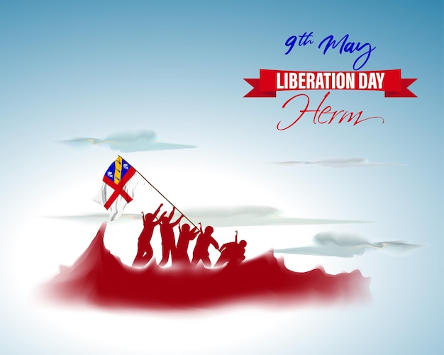 Vector illustration for Happy Liberation Day Herm