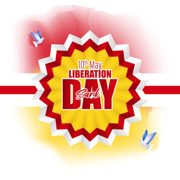 Vector illustration for Happy Liberation Day Sark