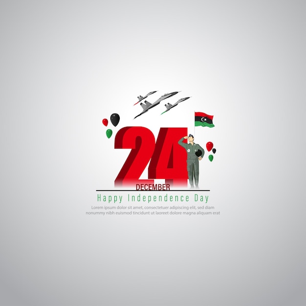 Vector illustration of happy Libya independence day