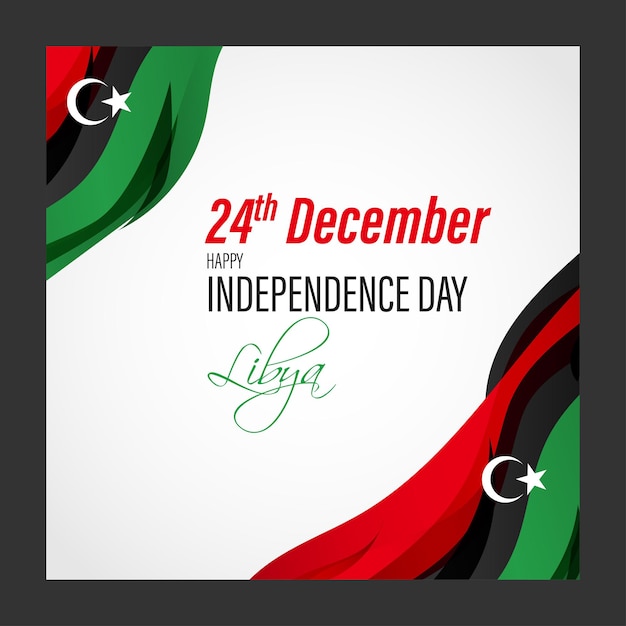 Vector illustration of happy Libya independence day