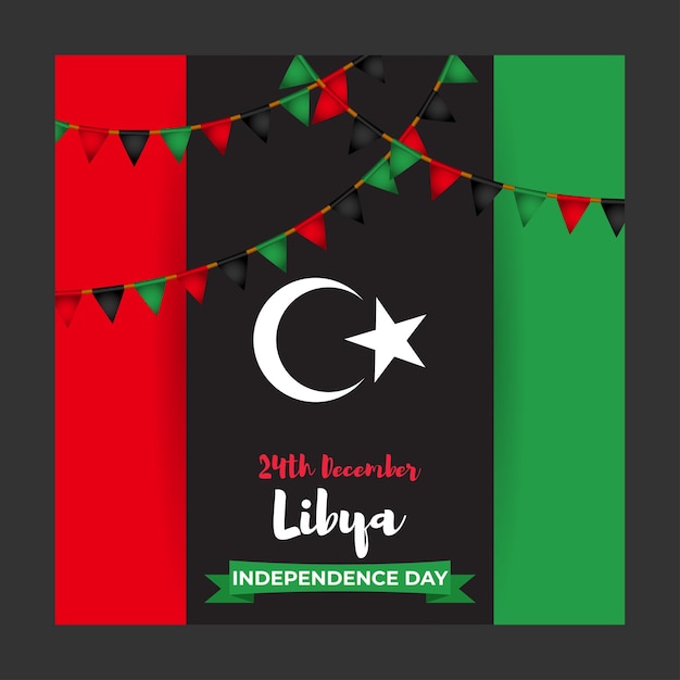 Vector illustration of happy Libya independence day