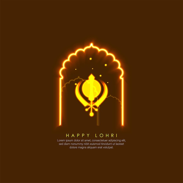 Vector illustration of Happy Lohri holiday background for Punjabi festival.