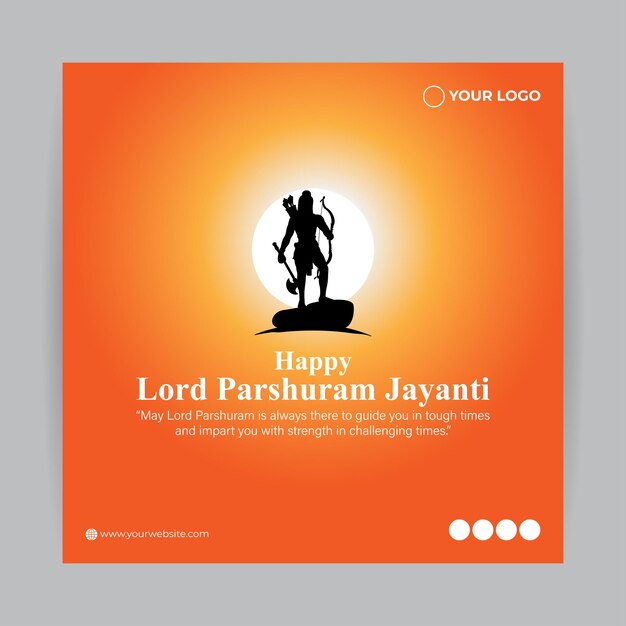 Vector vector illustration of happy lord parshuram jayanti social media story feed mockup template