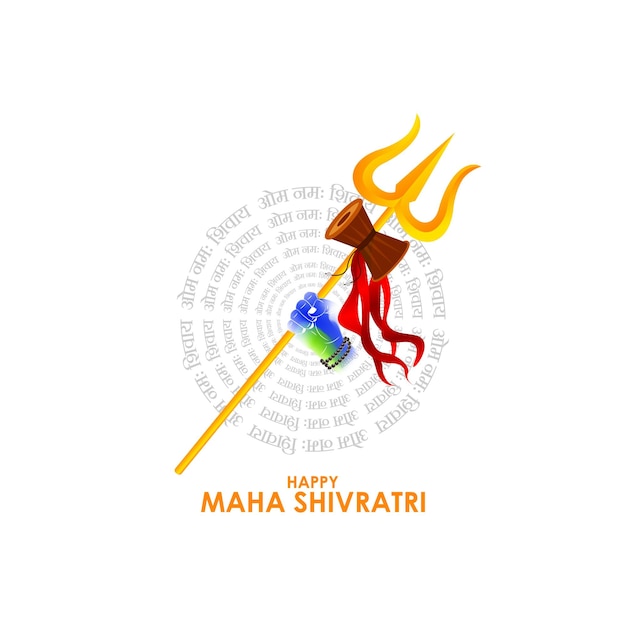 Vector illustration of Happy Maha Shivratri wishes banner with Om Namah Shivaya hindi text