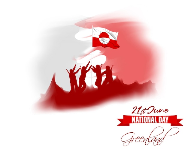 Vector illustration of Happy National Day Greenland banner