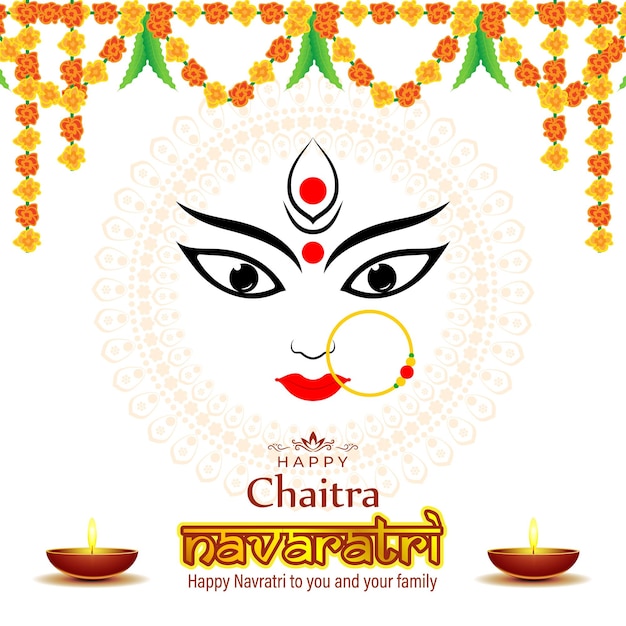 Vector illustration of Happy Navaratri wishes banner