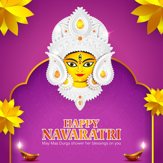 Vector illustration of Happy Navratri wishes greeting card