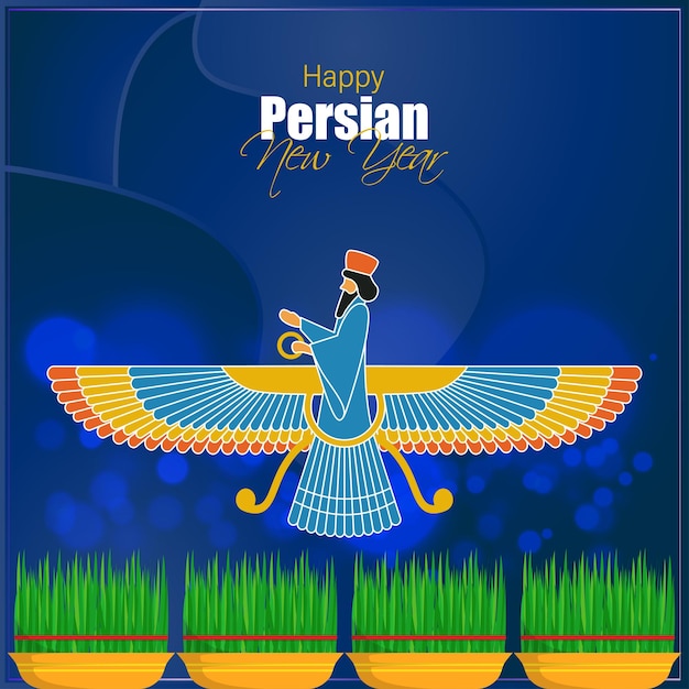 Vector illustration of Happy Nowruz Persian New Year greeting