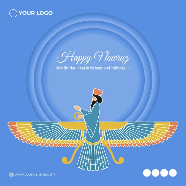 Vector illustration of Happy Nowruz Persian New Year greeting