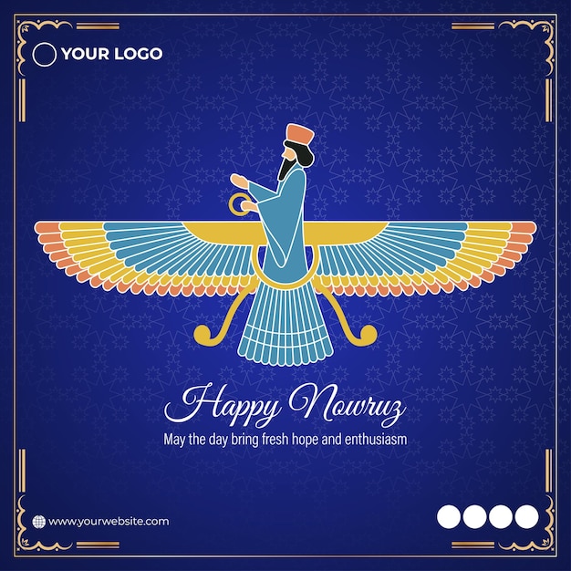 Vector illustration of Happy Nowruz Persian New Year greeting