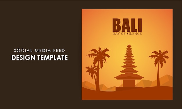 Vector illustration of Happy Nyepi Day social media feed template