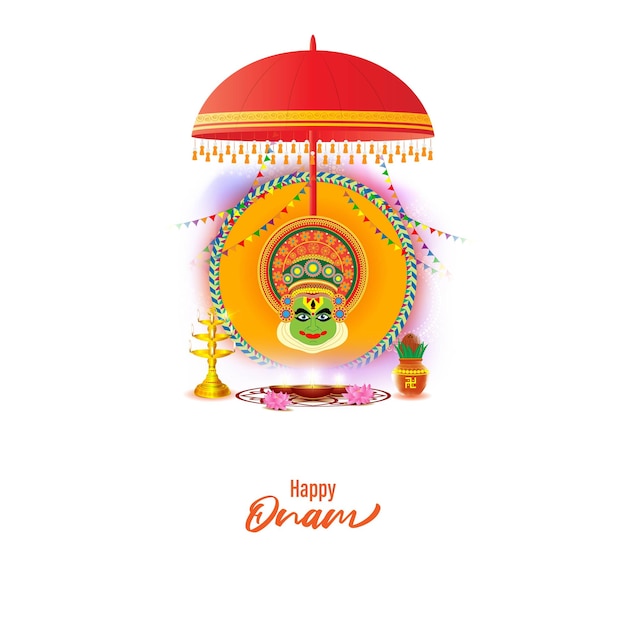 Vector illustration for Happy Onam greeting