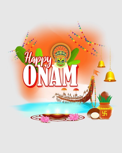 Vector illustration for Happy Onam greeting