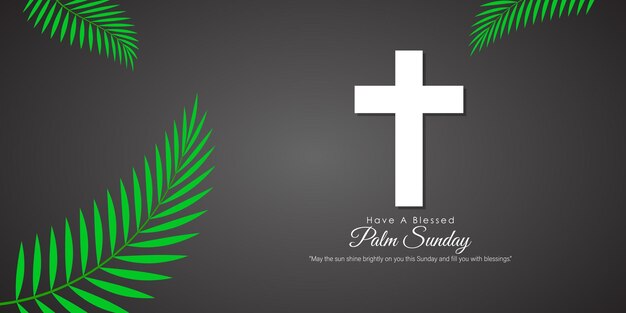 Vector illustration of Happy Palm Sunday wishes greeting banner