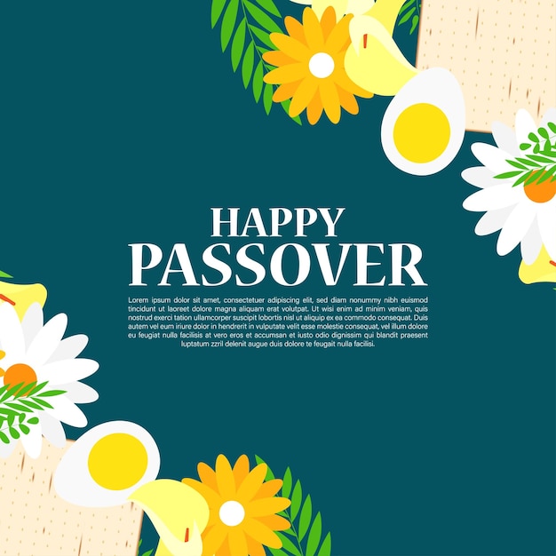 Vector illustration of Happy Passover social media feed template