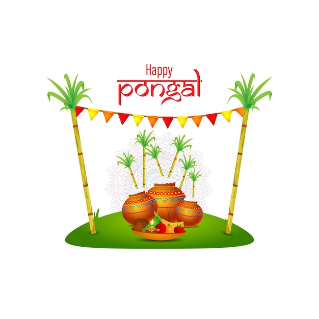 Vector vector illustration of happy pongal social media feed template