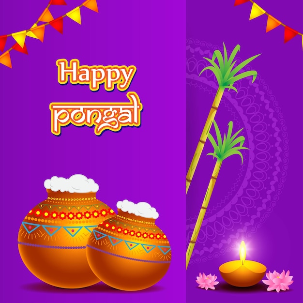 Vector illustration of Happy Pongal