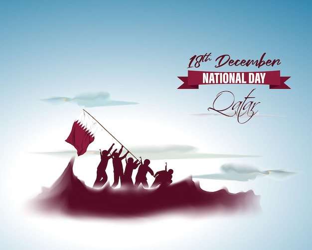 Vector illustration of happy Qatar national day