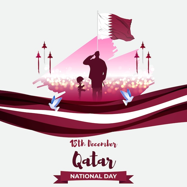 Vector illustration of happy Qatar national day