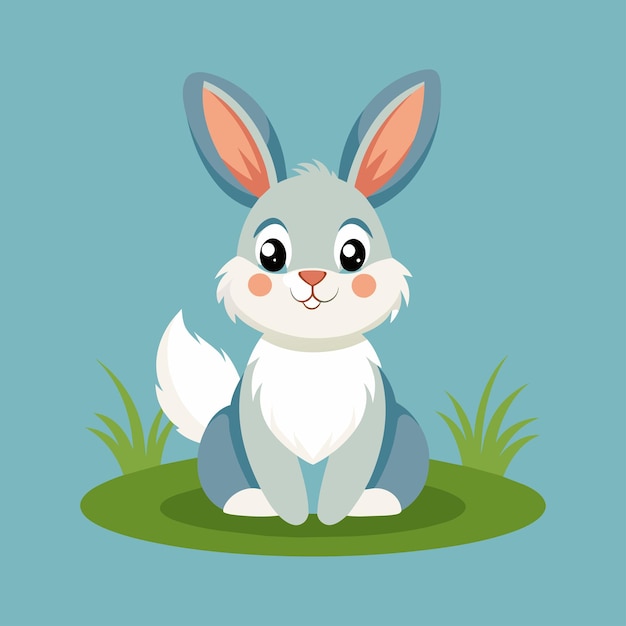 Vector Illustration of a Happy Rabbit Cute Cartoon Rabbit