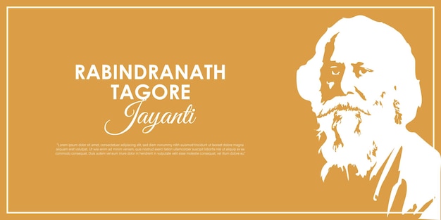 Vector illustration of Happy Rabindranath Tagore Jayanti greeting