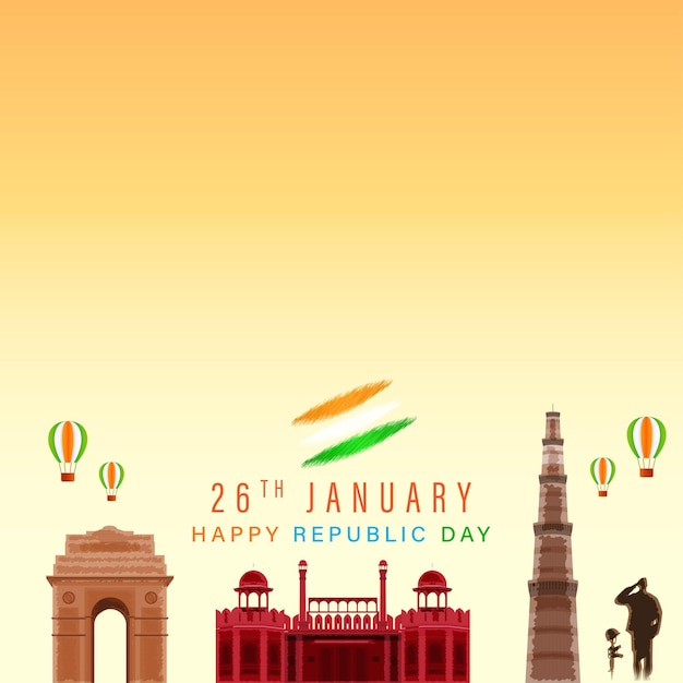 Vector illustration of Happy Republic day banner