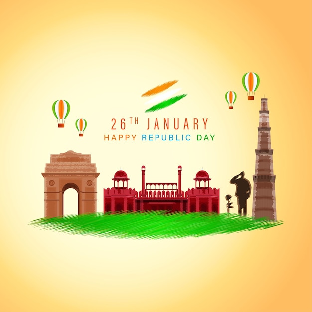 Vector illustration of Happy Republic day banner