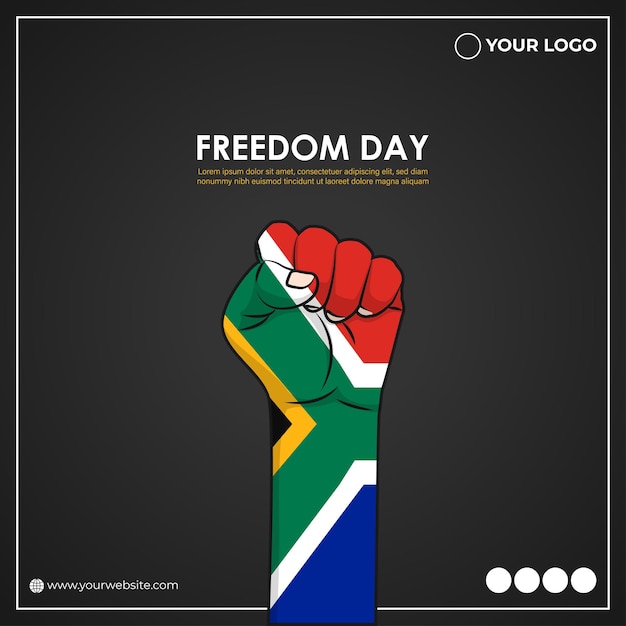 Vector illustration of Happy South Africa Freedom Day social media story feed mockup template