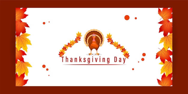 Vector vector illustration of happy thanksgiving social media feed template