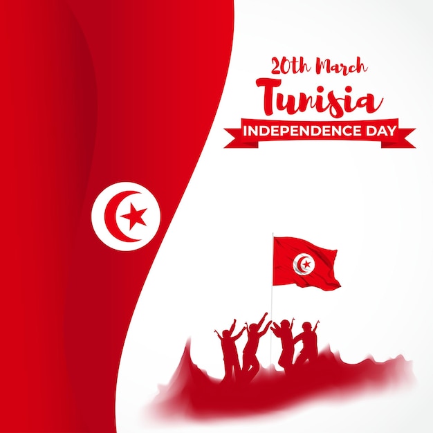 Vector illustration of Happy Tunisia Independence Day