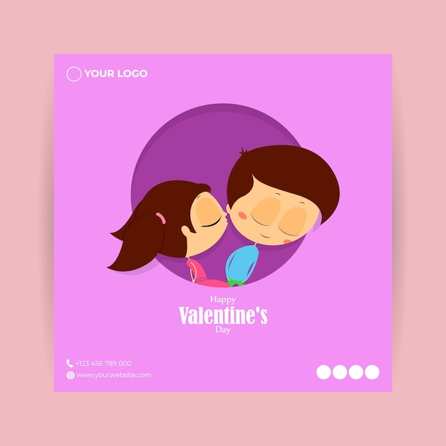 Vector illustration of Happy Valentine's Day Photoframe concept greeting