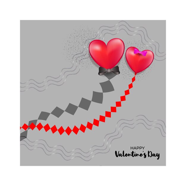 Vector illustration of Happy Valentines Day greeting