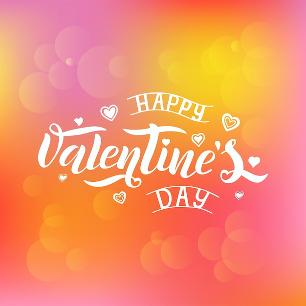 Vector illustration of Happy Valentines day text for greeting card, banner template. Happy Valentines day lettering typography poster.