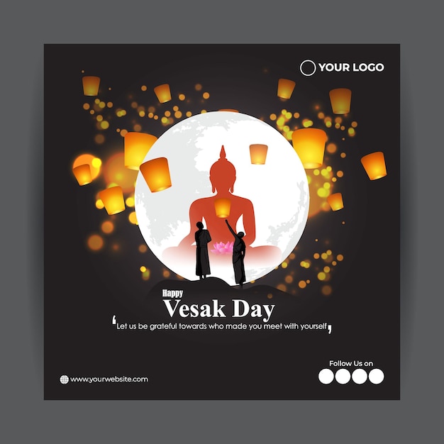 Vector illustration for Happy Vesak Day Buddha Purnima