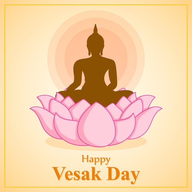 Vector illustration for Happy Vesak Day Buddha Purnima