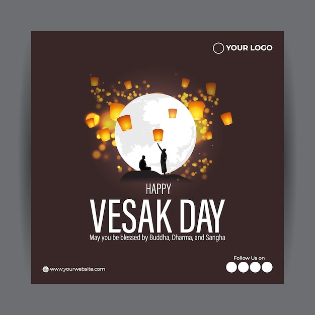 Vector illustration for Happy Vesak Day Buddha Purnima