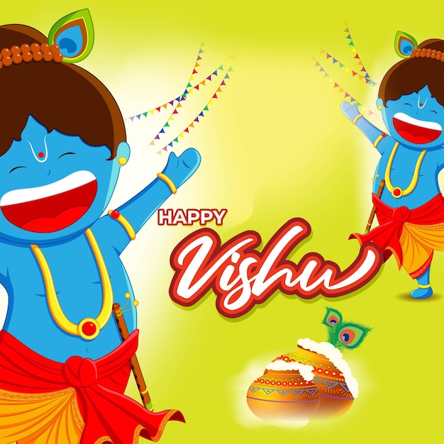 Vector illustration of Happy Vishu concept banner