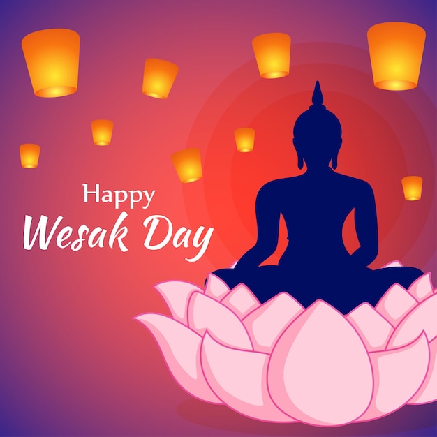 Vector illustration for Happy Wesak Day Buddha Purnima