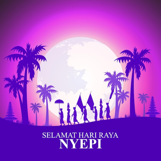 Vector illustration of Hari Raya Nyepi banner